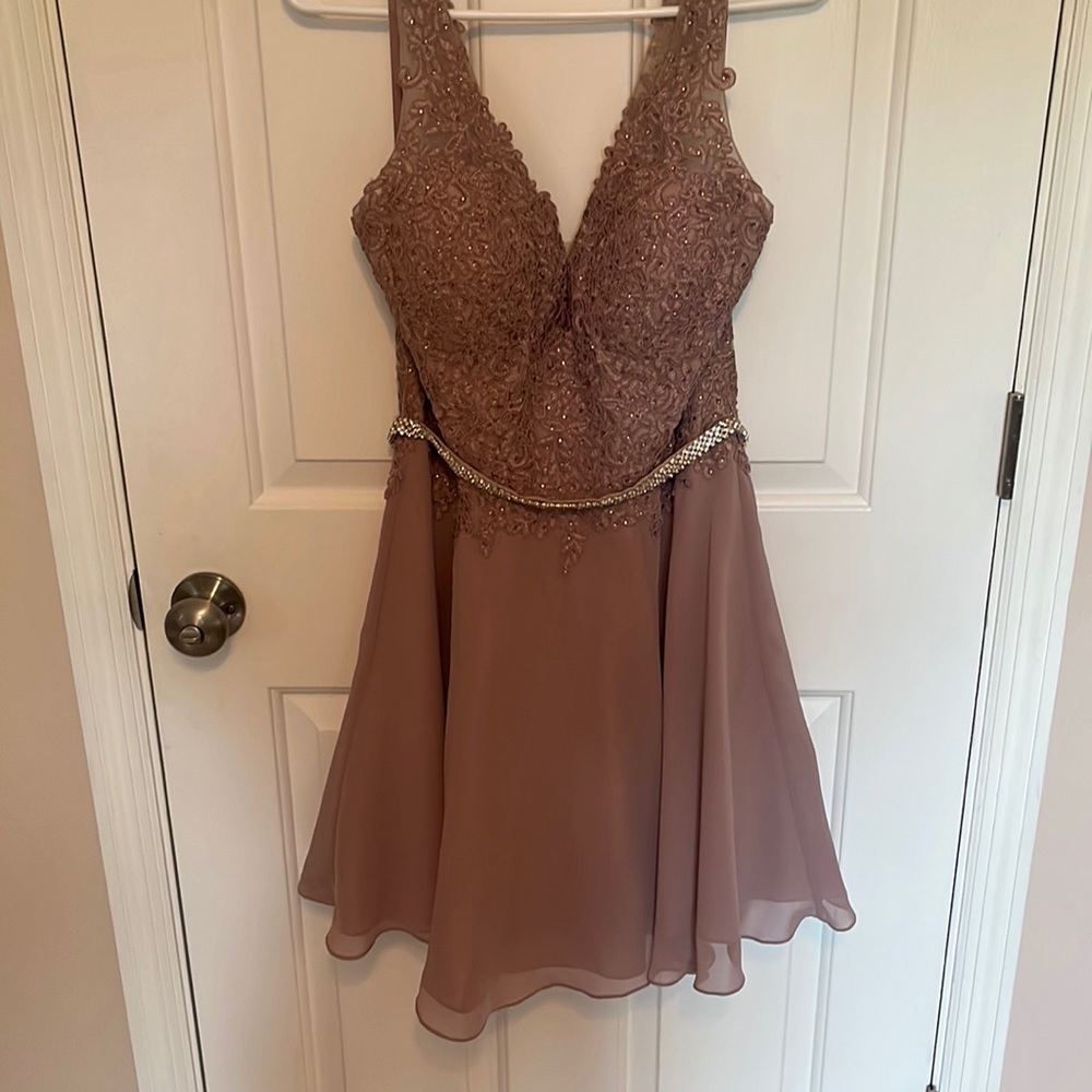 Prom girl beaded a line dress #3011